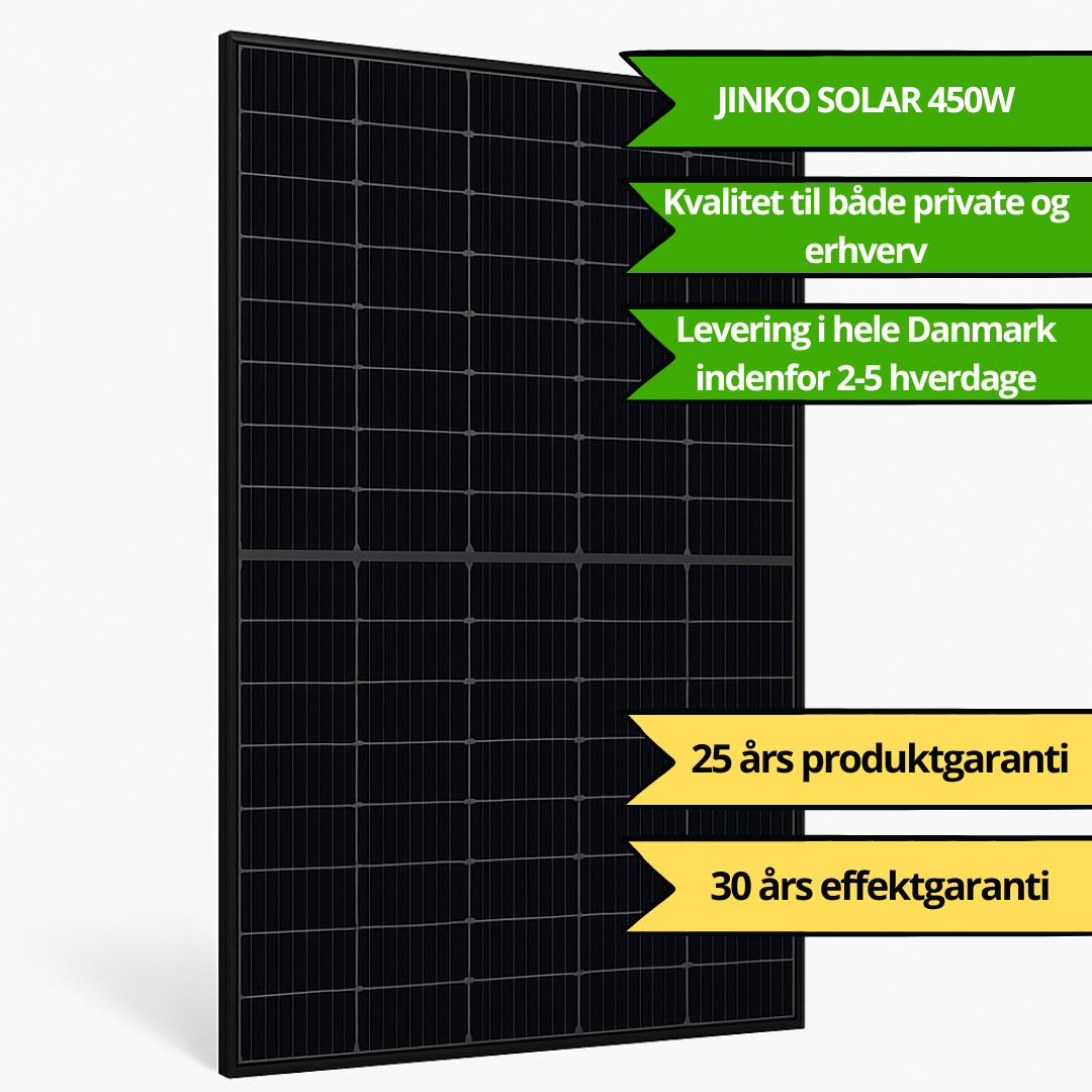 450W Jinko Solar 450N-54HL4R all black solcellepanel