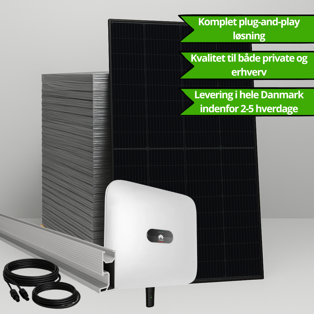 Solcelleanlæg 6kWp Huawei Hybridanlæg med batteri